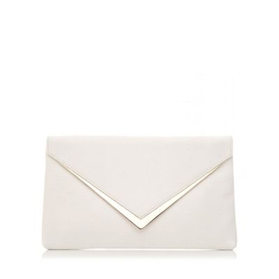 White pu gold trim envelope bag